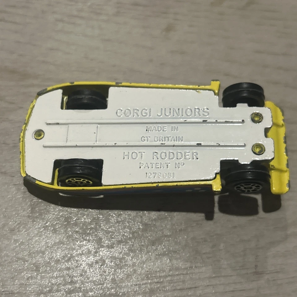 Corgi Juniors HOT RODDER Yellow 1:64 Diecast White Base England - Image 4 of 4