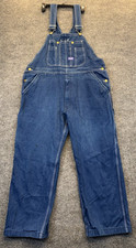 Big Smith Men  s 38x28 Denim Bib Overalls Blue Carpenter Workwear Cotton
