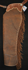 Custom Made Distressed Leather Chaps/New Shotgun Chaps/Made In USA