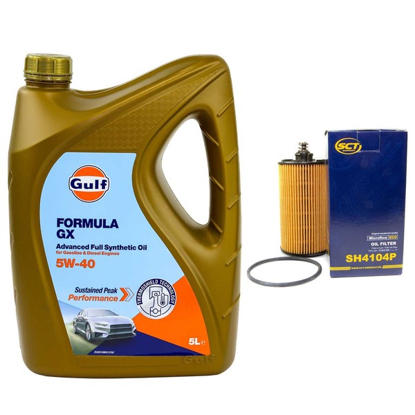 MotoröL Set Gulf Formula GX 5W-40 5 Liter + ÖLfilter FüR Chevrolet Cruze 113 PS-image