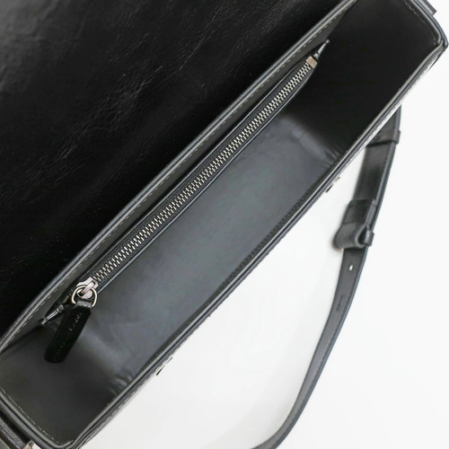 Brunello Cucinelli Black Leather 2Way Shoulder Bag Used Women's Handbag - Picture 5 of 11
