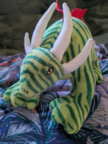 NICI GREEN STRIPED 13" DINOSAUR SOFT PLUSH TOY NEW NO TAGS - Picture 2 of 10