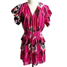 Tuckernuck Ro's Garden Women's Pink Ikat Print Short Dress Size M Casual NEW