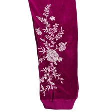 JOHNNY WAS Fuchsia LeonaWide Leg Velour Jogger XSCasual Artsy EUC. Retail 138