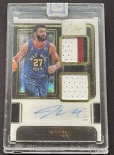 Jamal Murray 2021-22 Panini One And One 03/10 Auto Gold Parallel Dual Patch