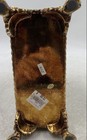 Antique Brown Gold Wooden Ornate Feet Collectible Mantel Desk Clock — photo 6