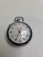 VTG INGRAHAM Pocket Stop Watch USA Silver Tone - Tested. Small Ding On Backside