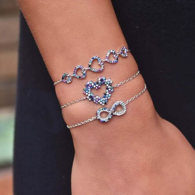 Arden Dark Colored Heart Bracelet