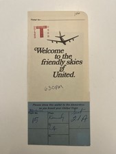 Vintage 1960s United Airlines / Air Canada Envelope, Ticket & Boarding Pass JFK