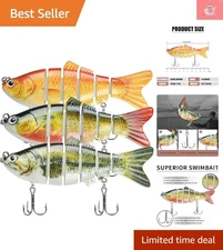 Dynamic 6-Segment Swimmax Fishing Lures: Realistic 3D Action & Ultra-Sharp Hooks