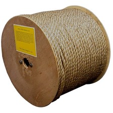 T.W. Evans Cordage 25-003 Rope, Twisted Rope Construction, 3/8 in Dia, 600 ft L,