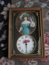 PEPSI COLA VINTAGE WALL WOOD FRAMED CLOCK Lady with drink