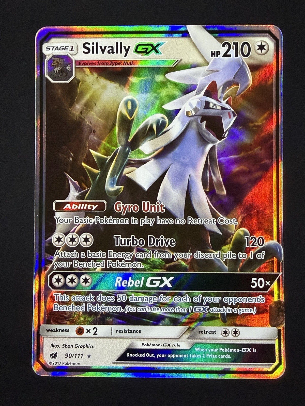 Pokemon Card Silvally GX 90/111 Crimson Invasion Half Art Ultra Rare Near Mint