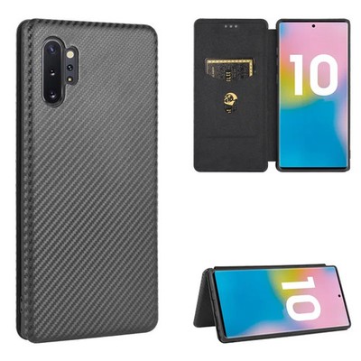 Carbon Fiber Flip Magnet Stand Holder Cover For Samsung galaxy Note10Pro/10Plus 