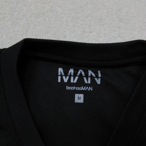 Boohoo Man Jersey T-Shirt Mens Medium Black Pullover V-Neck Casual NWOT - Picture 2 of 6