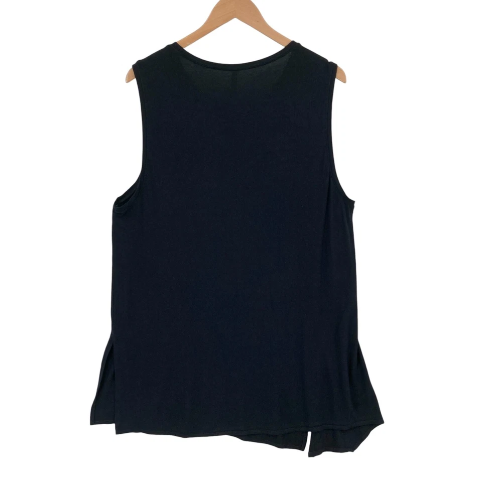 Camiseta sin mangas Fabletics para mujer XL negra abertura lateral sin mangas pulóver ligero Foto 2 de 4