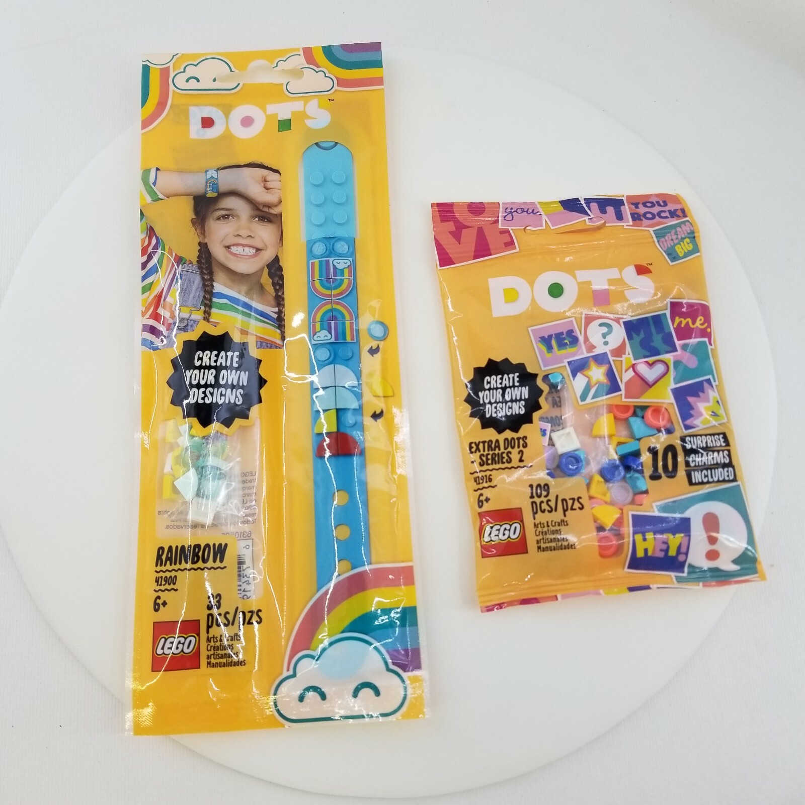 LEGO DOTS 41900 Bracelet Rainbow 33 pcs and Lego Dots  40916 109 pcs NIP