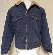 Vintage 70s Sherpa Lined Denim Trucker Jean Jacket