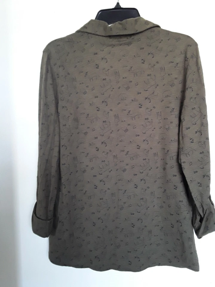 NUEVO CON ETIQUETAS Camisa Top Henley Para Mujer North Crest Manga Larga Talla M Foto 3 de 4