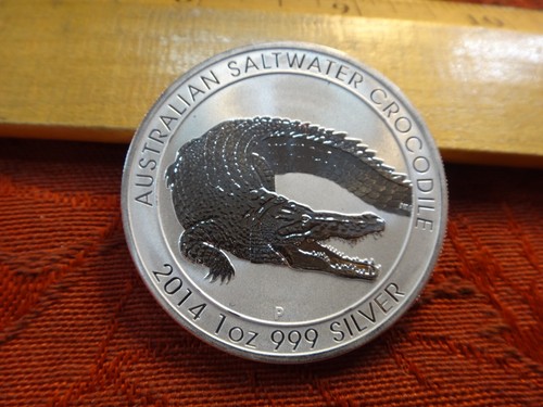 2014 Australian Saltwater Crocodile 1 Oz Silver Coin A - No Reserve