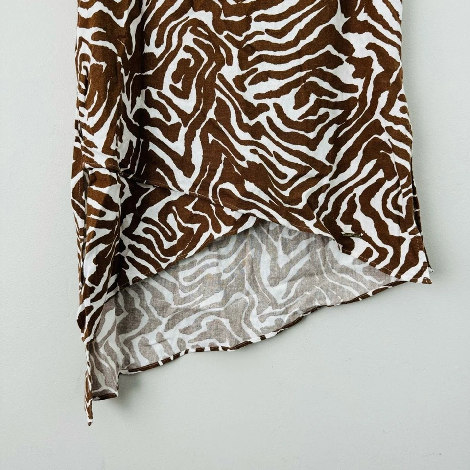 Ellen Tracy a symmetrical tank top Linen Animal Print women’s small Foto 3 de 4