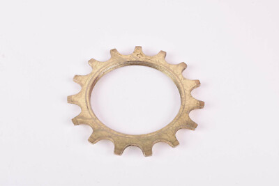 NOS Suntour golden steel Freewheel Cog, threaded on the inside, with 15 teeth