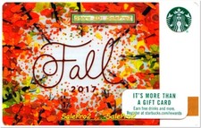 STARBUCKS COFFEE 2017 COLORFUL TREES OF FALL SEASON RARE COLLECTIBLE GIFT CARD