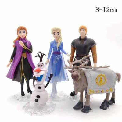 5Pcs Cake Toppers Elsa Olaf Anna Figures Disney Decor Toys