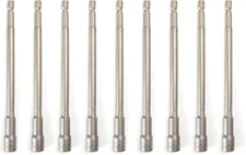 10pc 5/16" Magnetic Nut Driver Set Nut Setter Power Drill Bit 1/4" Shank 6" Long