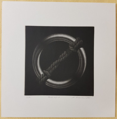Katsunori Hamanishi, Mezzotinto Radierung Round Trip B, Japan signiert, #3/7