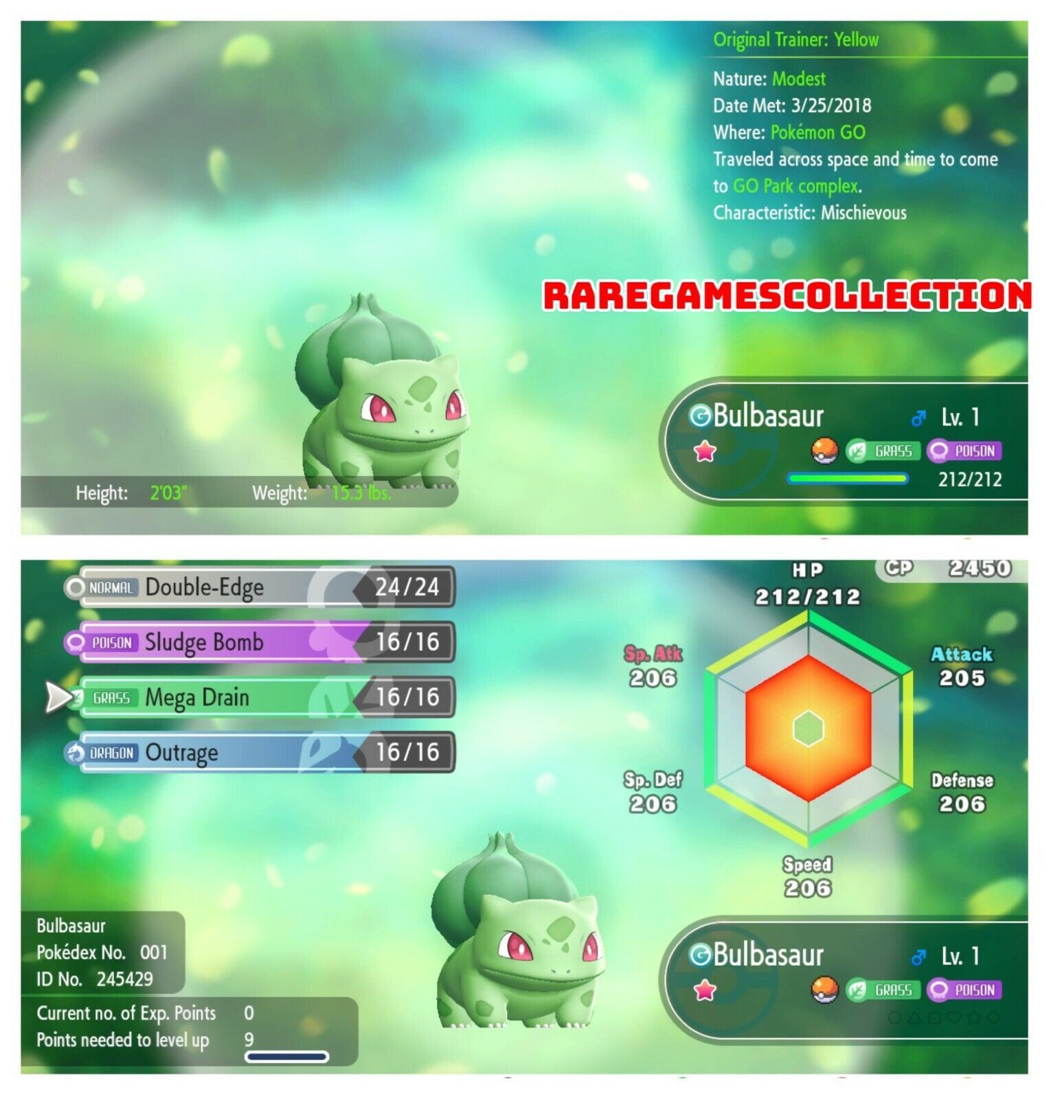 My 1st Shiny in Let's Go Eevee! - Shiny Bulbasaur!