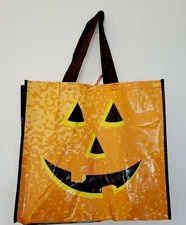 Shopping Large Bag Pumpkin Trick or Treat Reusable Tote Fall NEW TJMaxx 