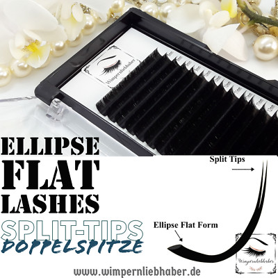 Ellipse Flat Lashes I Doppelspitze Split Tips Einzelwimpern Wimpernverlängerung
