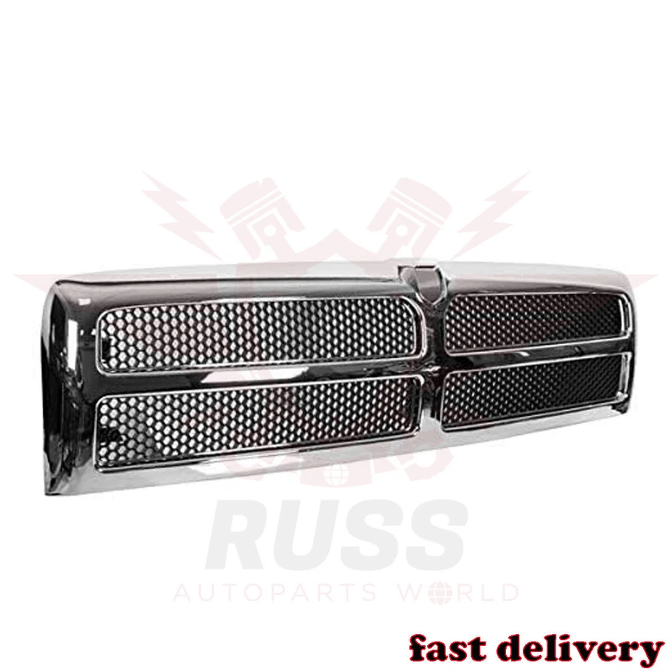 New Front Grille Chrome Frame Fits 1994-2002 Dodge Ram 2500 Pickup CH1200178 — 第 4/4 张图片