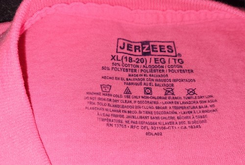 Vtg JERZEES Wolf American Indian Youth Pink Tee T-Shirt 18/20 XL Unisex - Picture 10 of 13