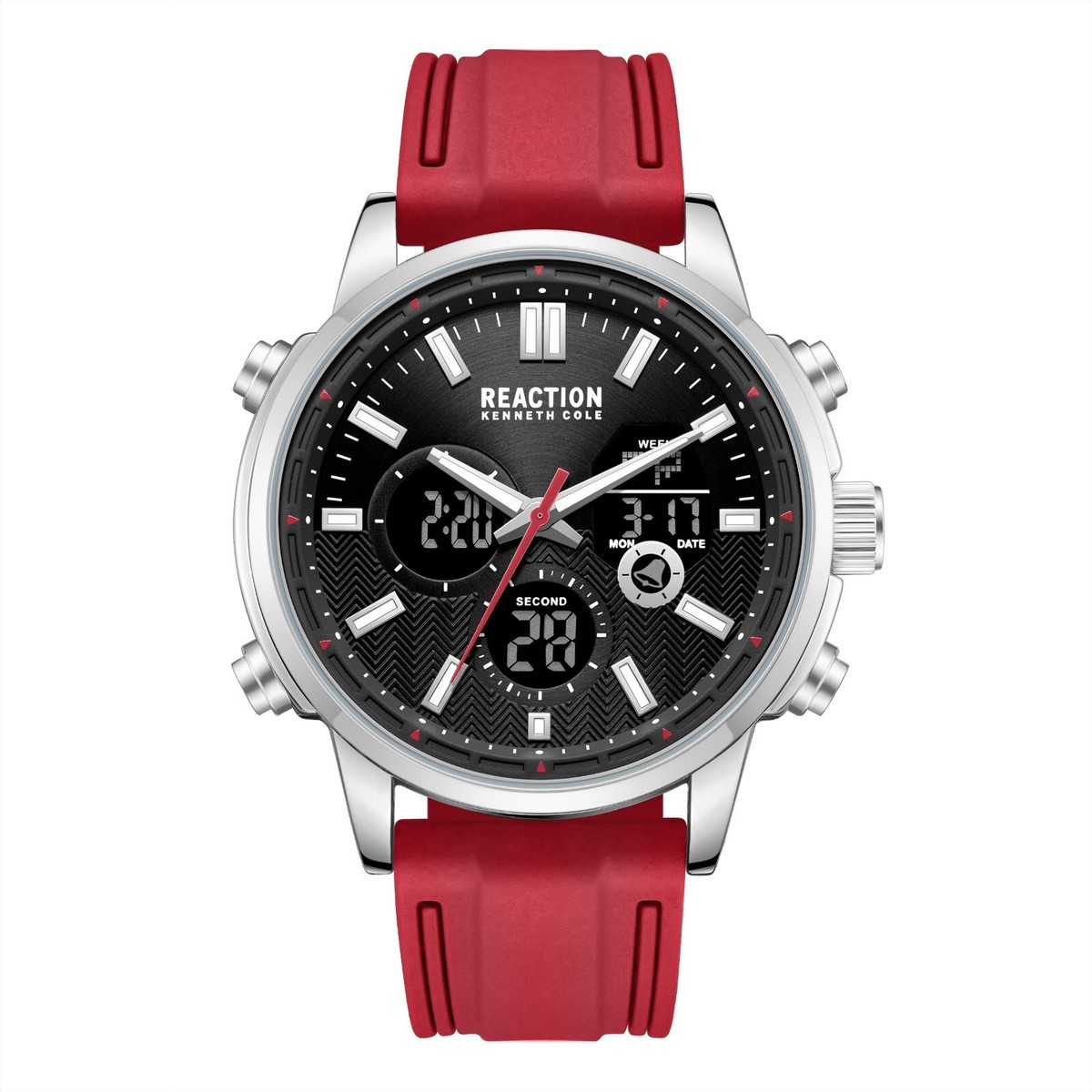 Kenneth Cole Reaction Men's Analog Digital Watch Silicone Strap
