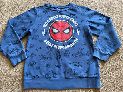 Boys The Amazing Spider-man Pullover Sweater - Blue/Red, Size XXL