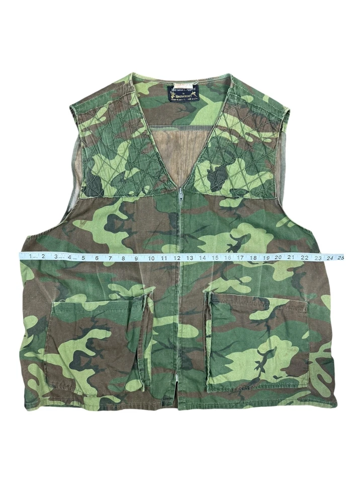 VTG 90s Browning Arms Co Upland Dove Vest Realtree Edge Camo Size L Made In USA - Image 4 of 4