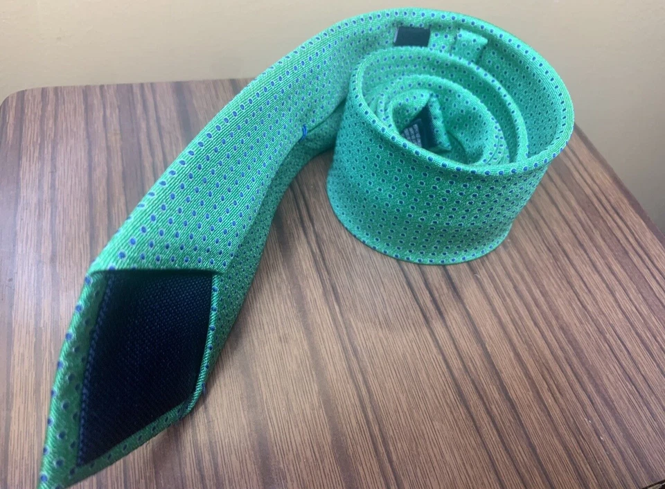 Corbata de cuello NAUTICA para hombre talla única verde azul lunares guardián/lazo Foto 3 de 4