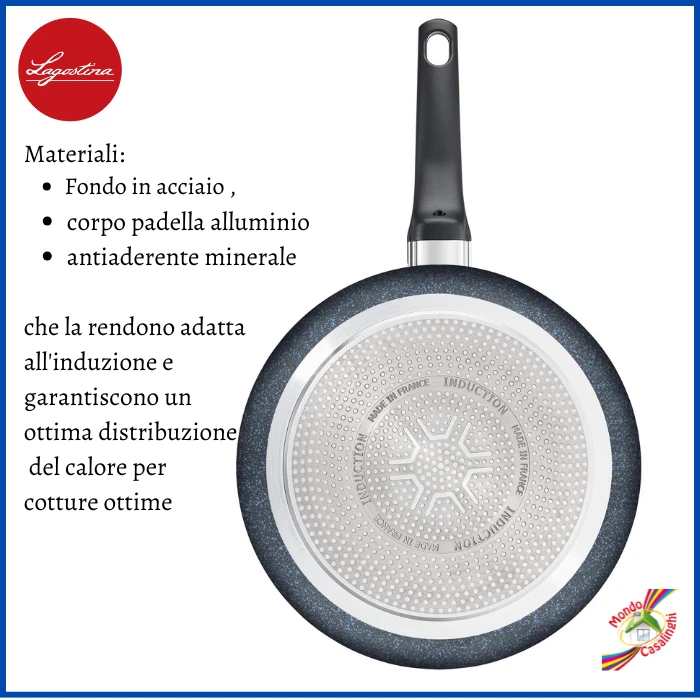 Lagostina pentole padella padelle antiaderenti a induzione casseruola saltapasta - Immagine 3 di 4