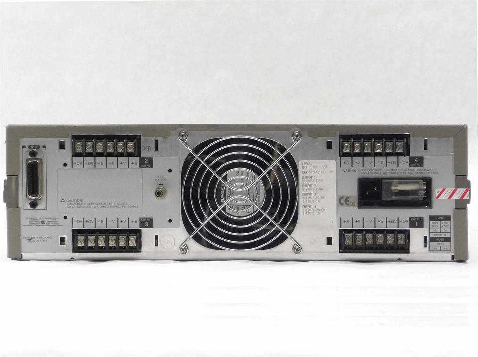 HP AGILENT 6626A PRECISION QUAD OUTPUT DC POWER SUPPLY 2*7V 0.015A 2*16V 0.2A - Image 3 of 4