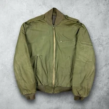 Vintage 50s US Army WWII Korean War Tanker Military Wool Lined Jacket Stencil