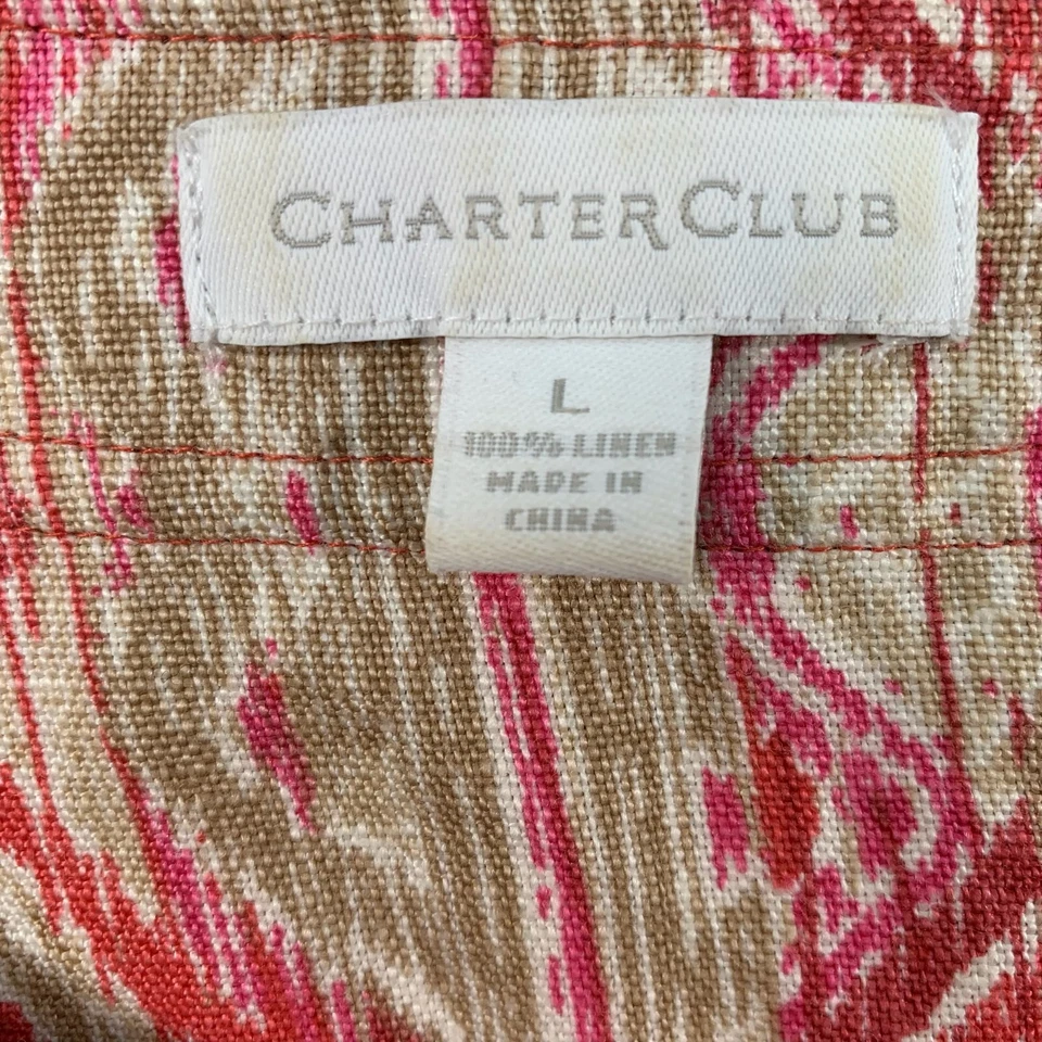 Abrigo Blazer Charter Club Mujer Talla Grande Rosa Tostado 100% Lino Peso Ligero Foto 3 de 4