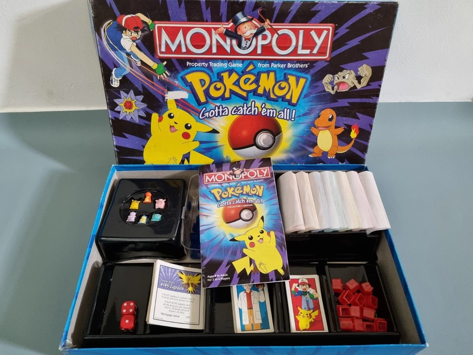 RARO De Colección 1999 Pokemon Monopoly Años 90 Juego de Mesa Juguete Anime Dibujos Animados Foto 2 de 4
