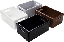 Wooden Crate with Handles | 3 Sizes | 4 Colours | Natural Wood | Box Organiser