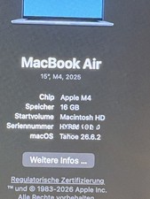 MacBook Air Retina15 M4 2025 16GB RAM 512GB SSD Midnight