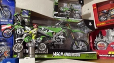 New Ray 1:12 AND 1/6 Scale Kawasaki KX450SR #21 Jason Anderson Dirtbike Toys
