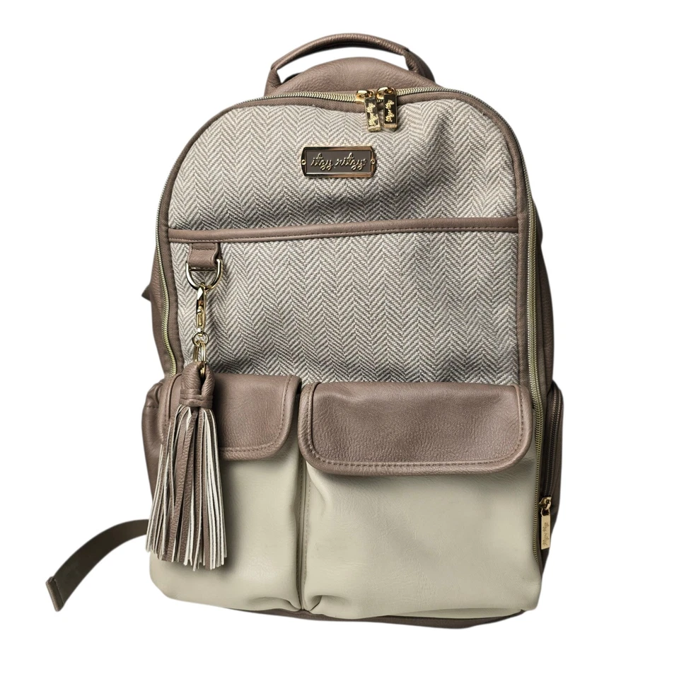 Itzy Ritzy Large Boss Cream Backpack Diaper Bag Plus Changing Pad - Image 2 of 4