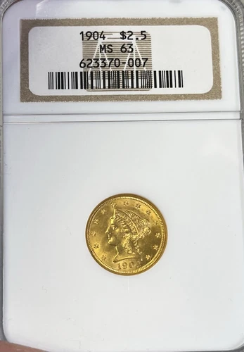 1904 NGC MS63 $2.50 Gold Liberty Head Quarter Eagle