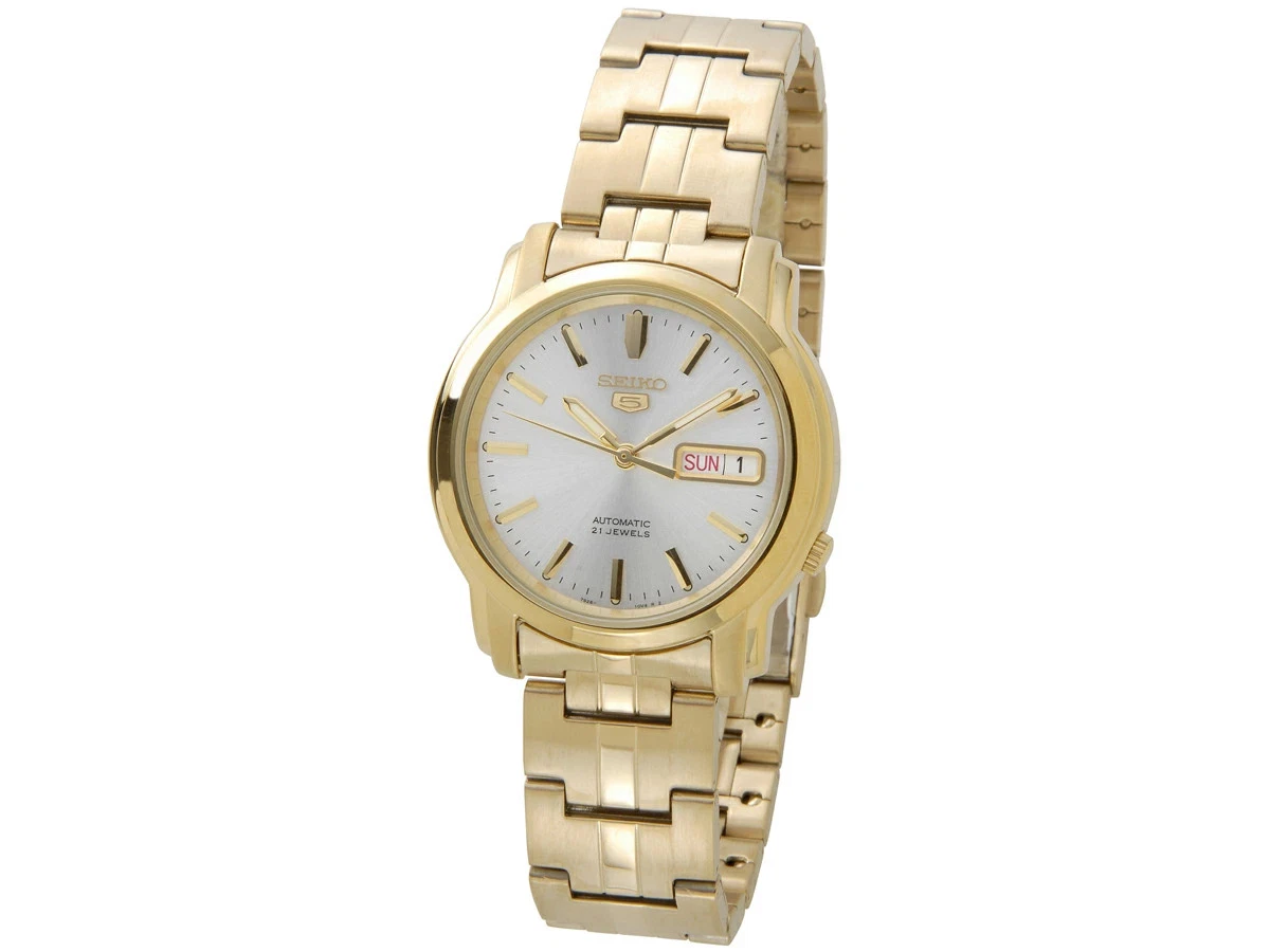 Seiko 5 Mechanical (Automatic) Gold Plated Band Wristwatches for
